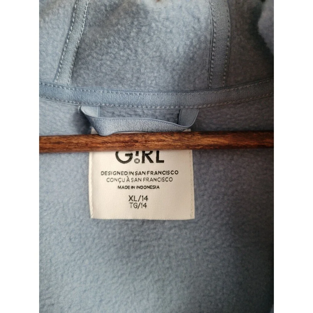 Athleta Girl  Fleece Lined Hoodie Sweatshirt Jacket Girls XL 14 Full Zip